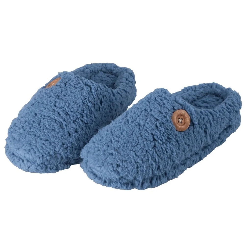 Women's Sherpa Slippers Slides Blue Size XL Fits 10.5-12 Slip-on NEW‎